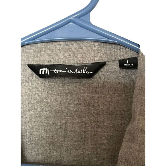 Travis Mathew Mens Gray Long-Sleeve Button-Down Shirt Large - Picture 10 of 11